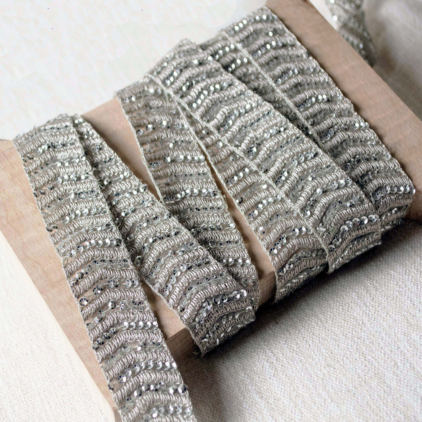 Slight Chevron with Antique Silver Sequins