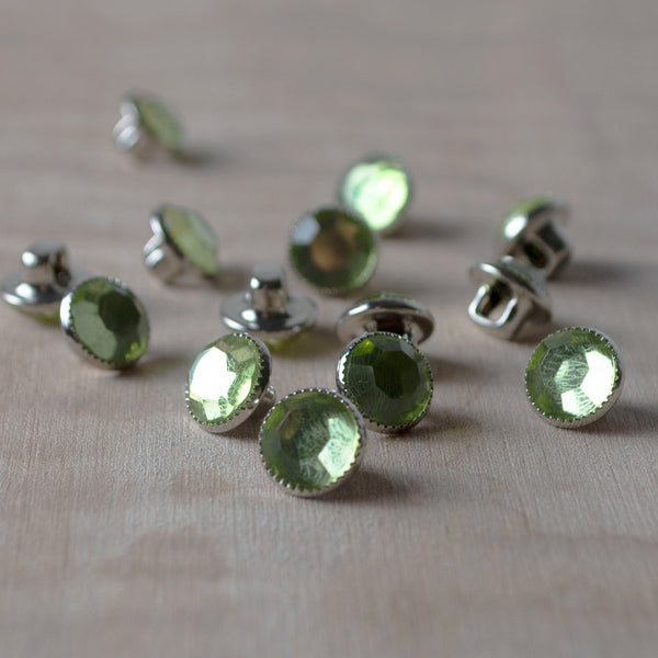 Faceted Celadon Stone Button ford-embellish-trims Button.