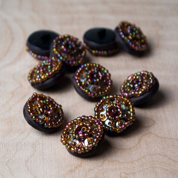 Fall Tones Beaded Button ford-embellish-trims Button.