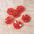 Red-Orange Daze Glass Button