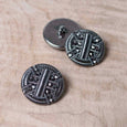 Crosshatch Pewter Tone Button