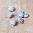 Tone-On-Tone Flower Button in Soft Grey