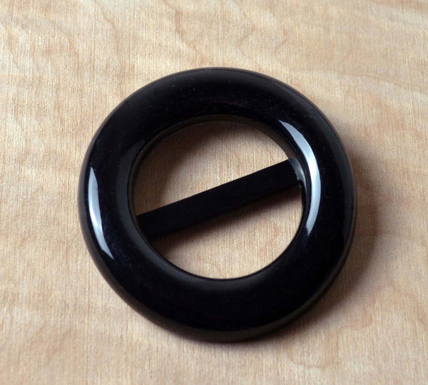 Black Sheen Circle Buckle ford-embellish-trims Buckles.