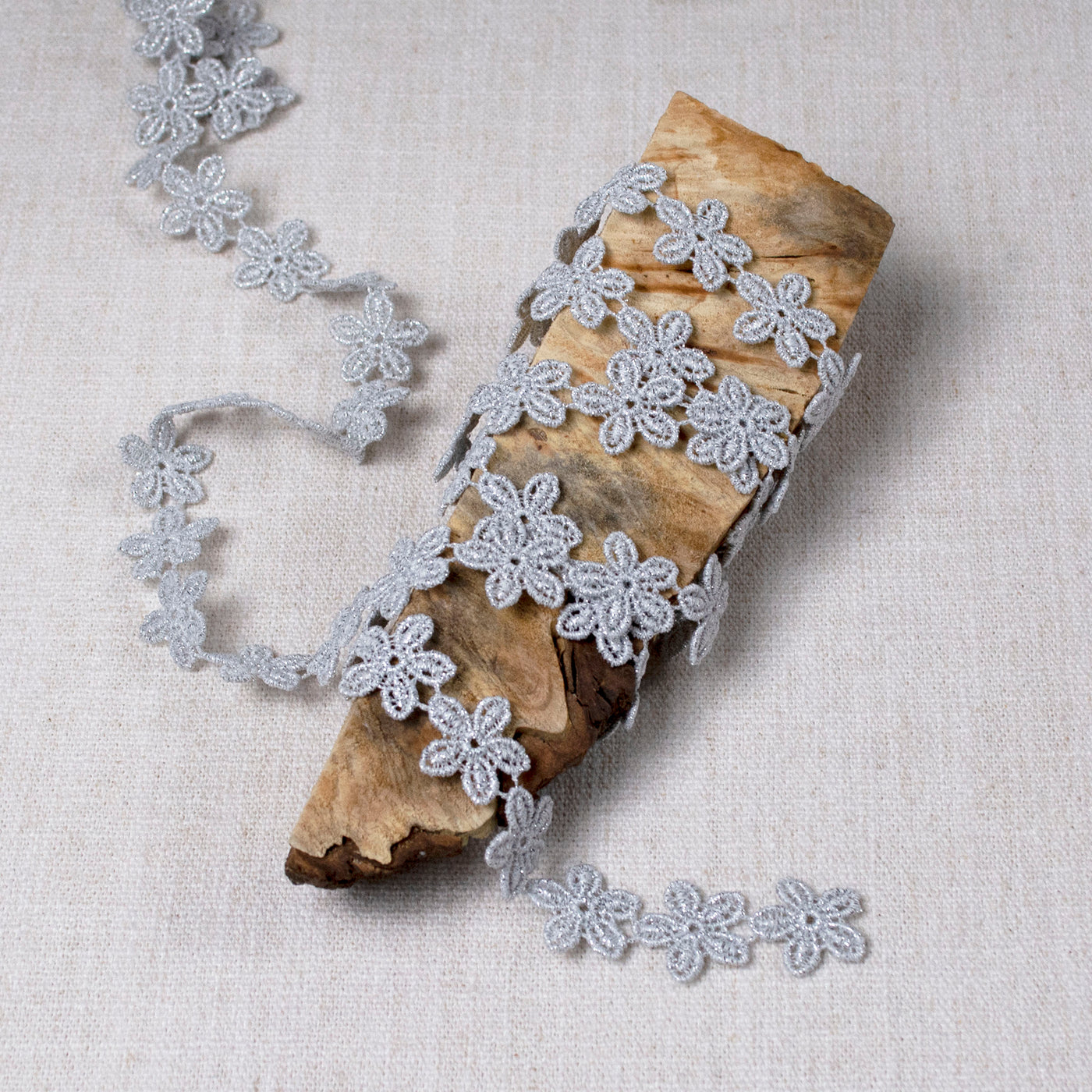 Metallic Daisies in Soft Silver