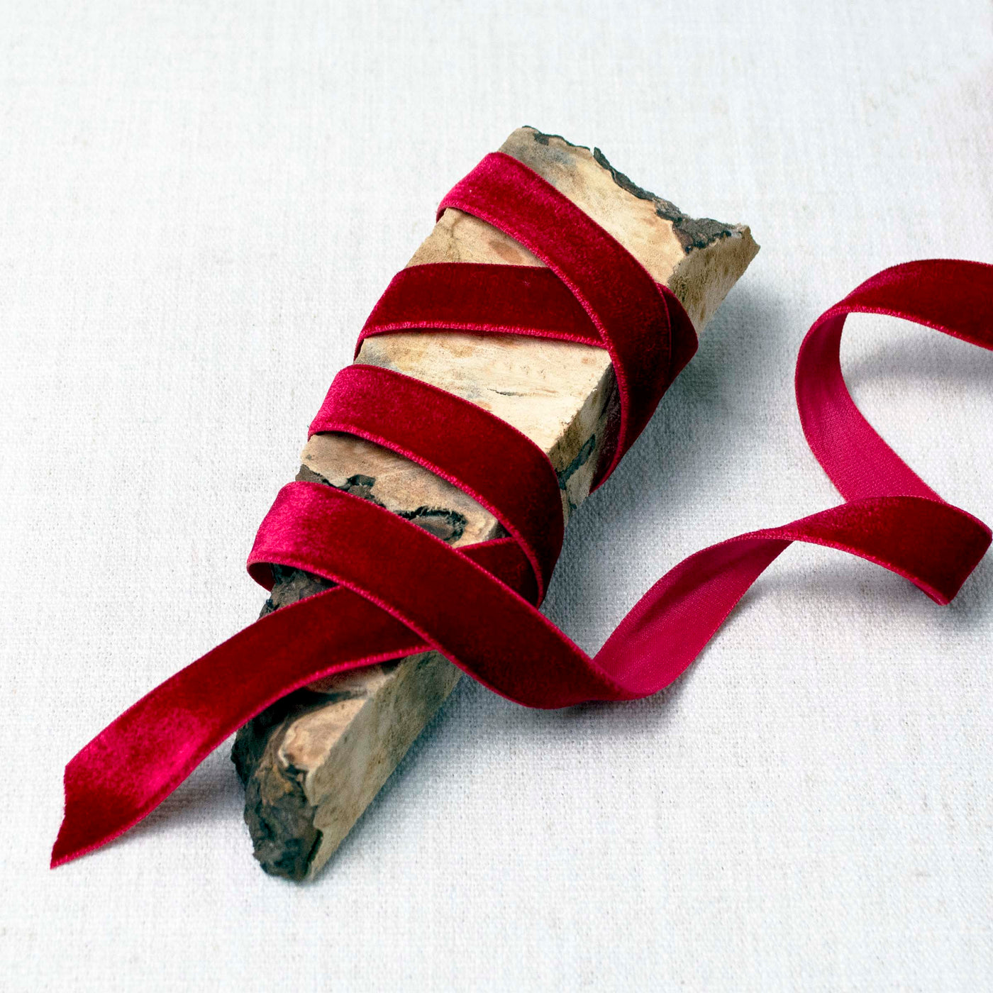 Lustre Velvet Ribbon in Ruby