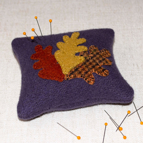 Fall Oak Leaves Pincushion ford-embellish-trims Pin Cushion.