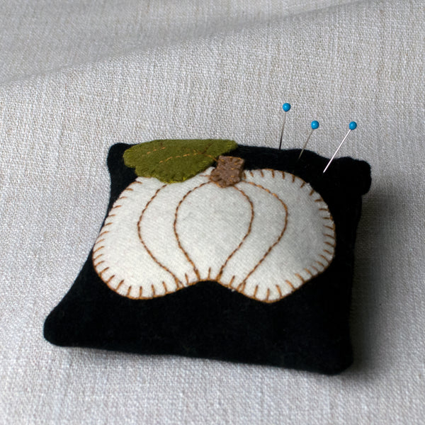 White Pumpkin Pincushion ford-embellish-trims Pin Cushion.