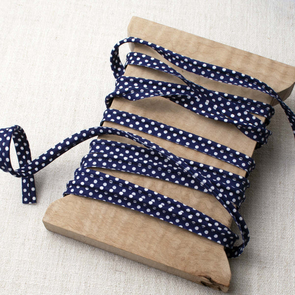 White on Navy Polka-Dot Piping ford-embellish-trims Piping.