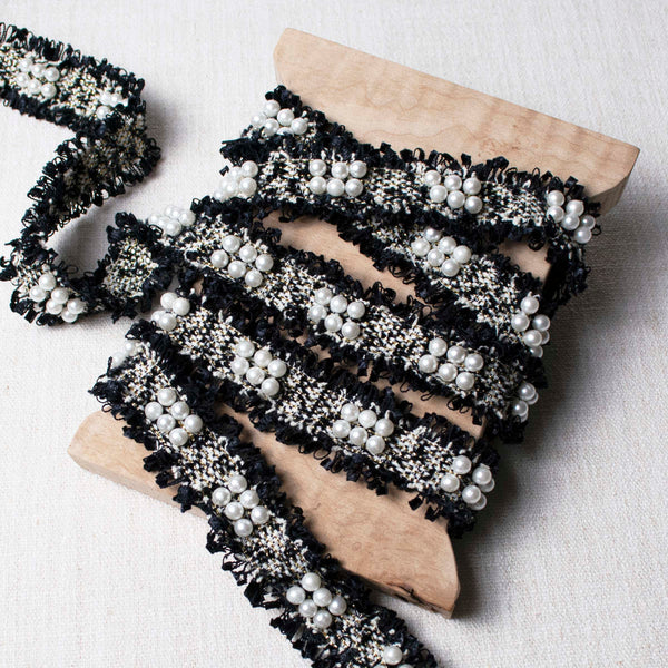 Cluster Pearl Fringe Trim in Onyx ford-embellish-trims Trim.