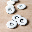 White & Navy Button - Medium