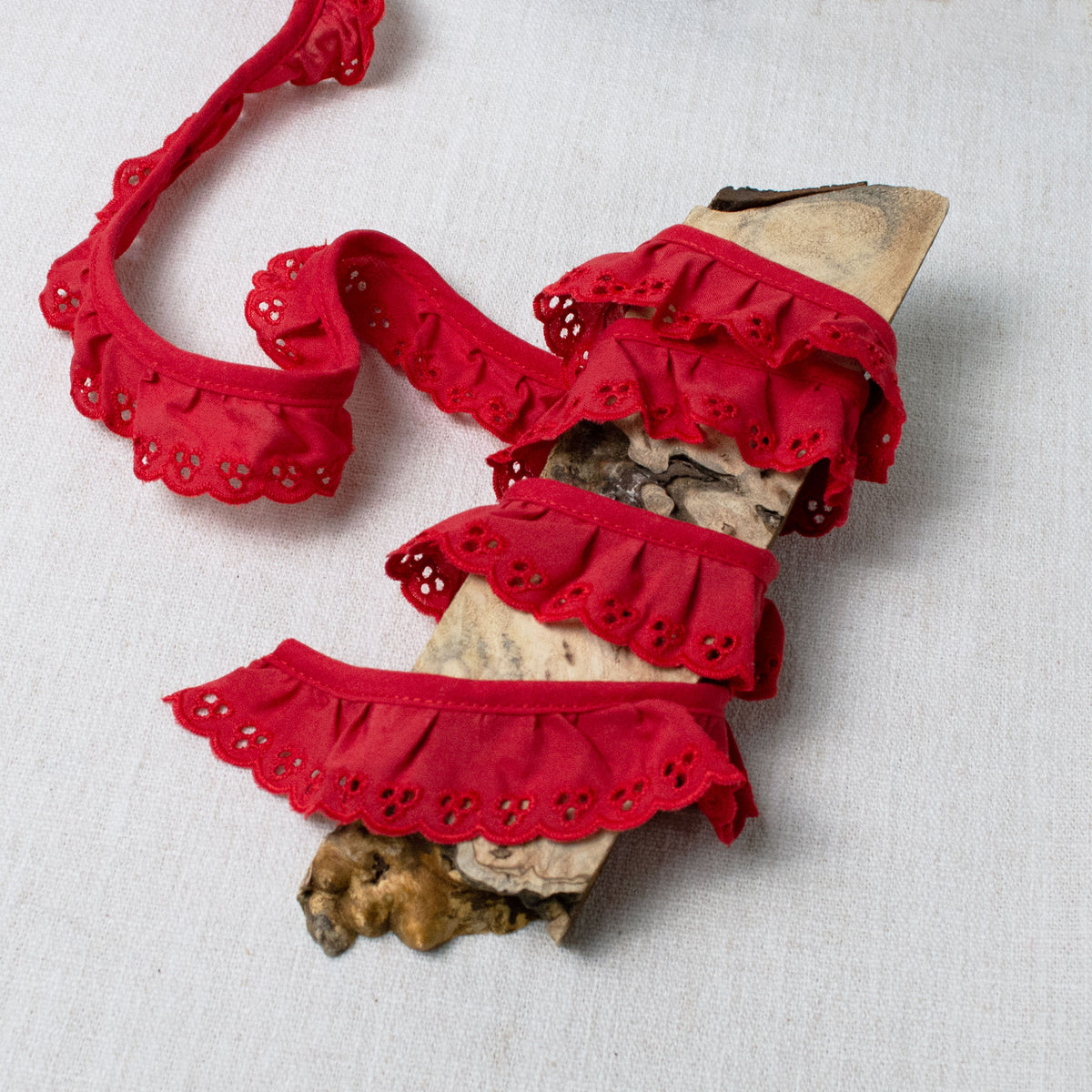 Cotton Eyelet in True Red – Embellish Trims