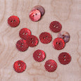 Tiny Dots on Strawberry Red Buttons
