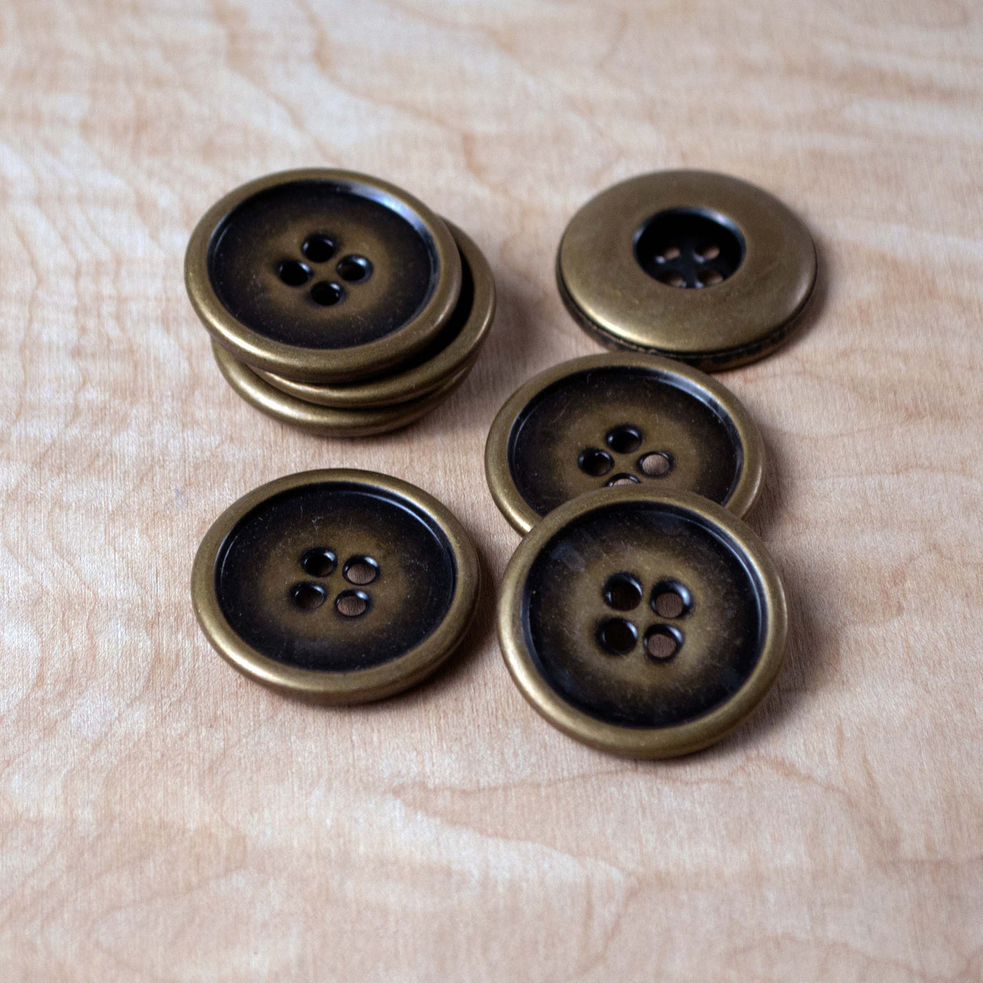 Burnished Brass Rimmed Button