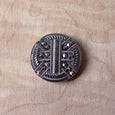 Crosshatch Pewter Tone Button