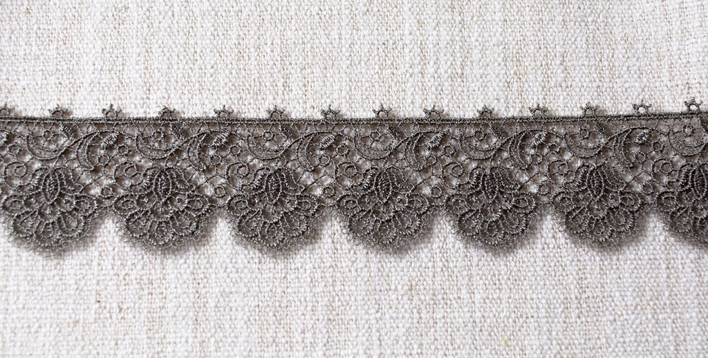 Warm Grey Scalloped Lace ford-embellish-trims Lace.