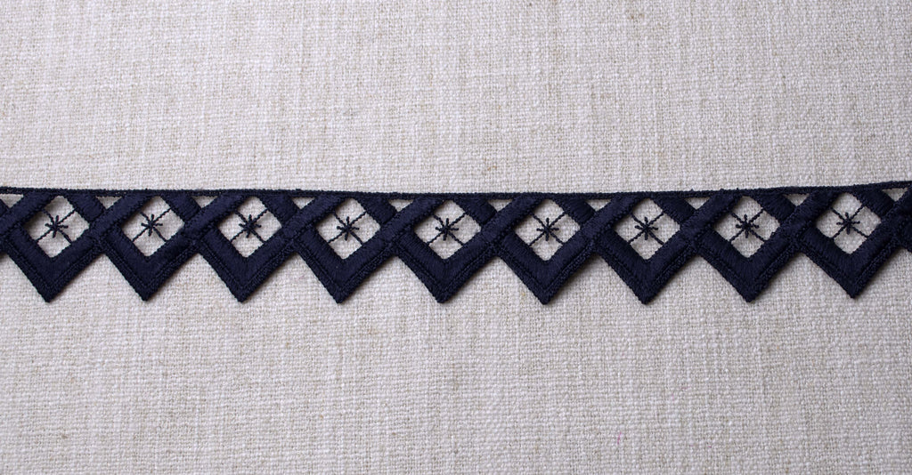 Navy Sawtooth Lace ford-embellish-trims Lace.