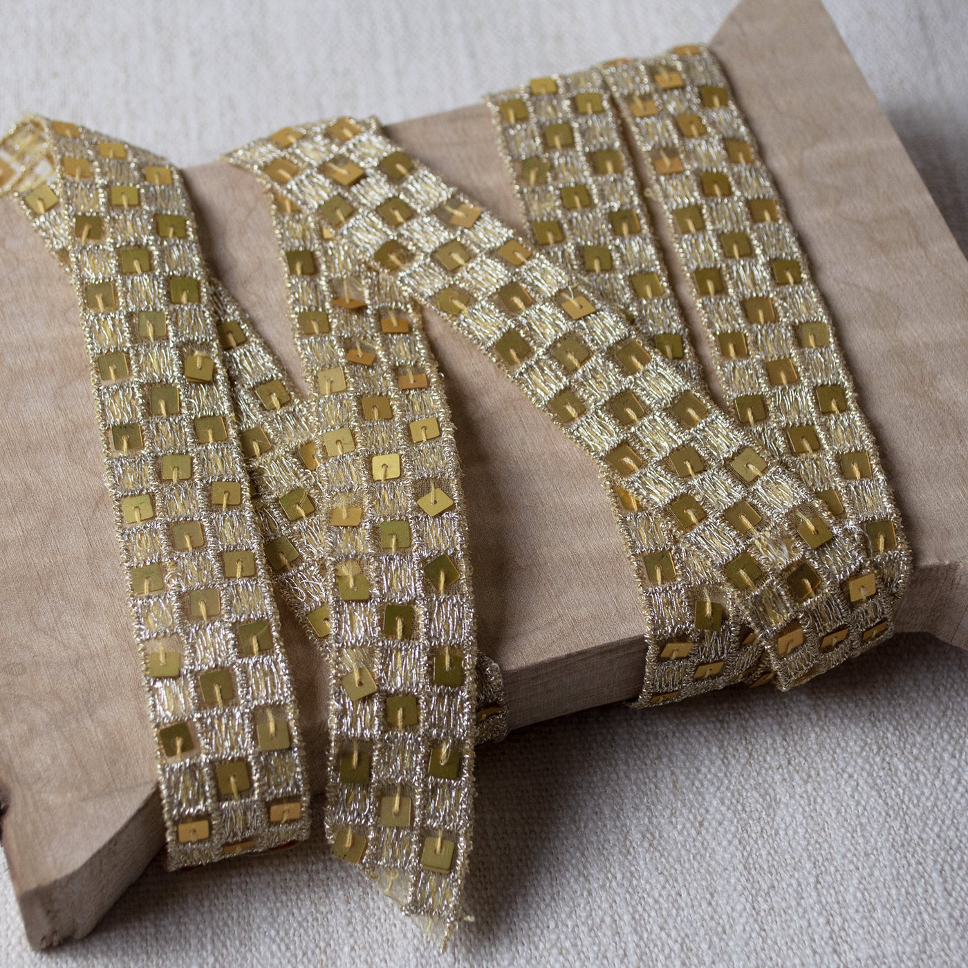 Petite Squares Gold with Sequins ford-embellish-trims Trim.
