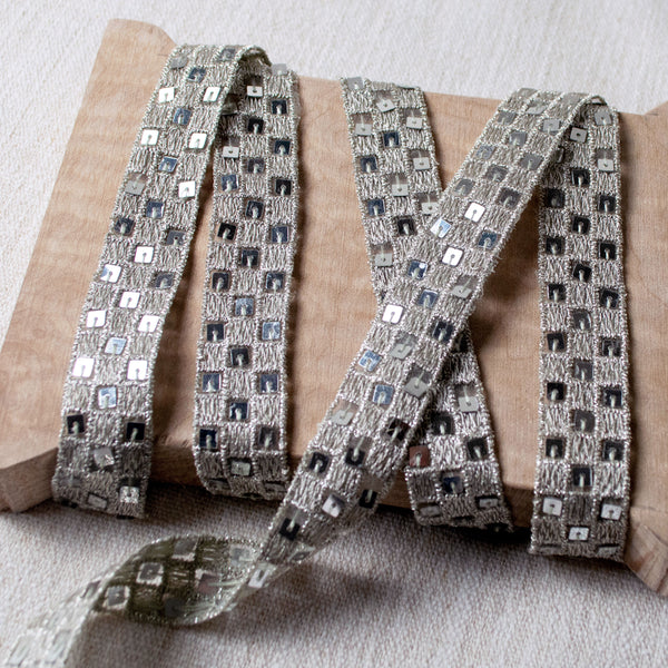Petite Squares Silver with Sequins