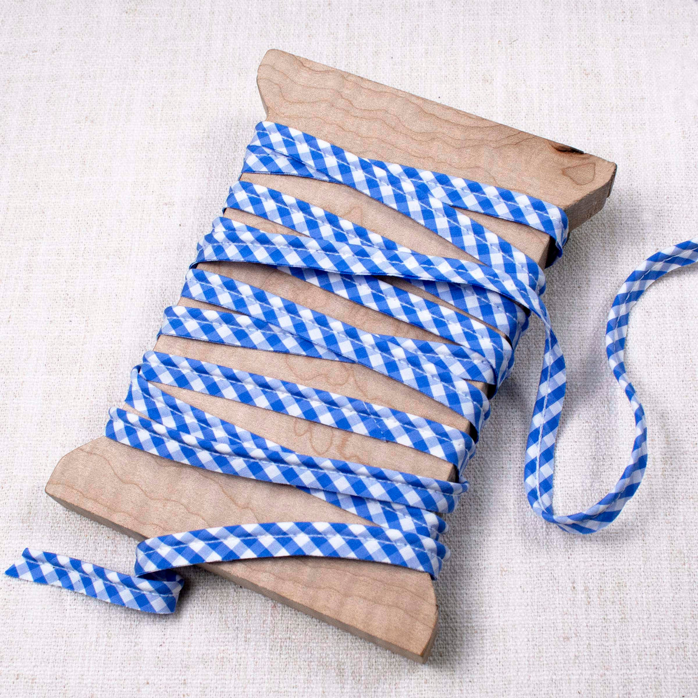 Picnic Gingham Piping in Cornflower