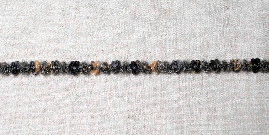 Charcoal and Blush Chenille Flower Strand ford-embellish-trims Trim.